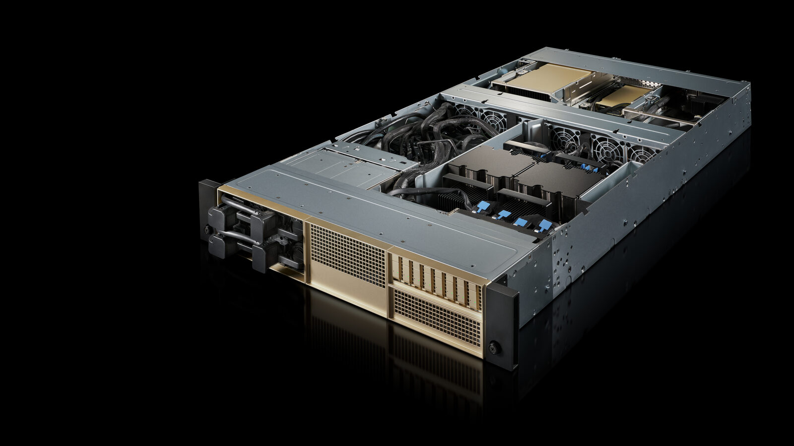 NVIDIA Vera CPUのサーバートレイ(金色のフェイスプレートが特徴。出典:NVIDIA Blog)